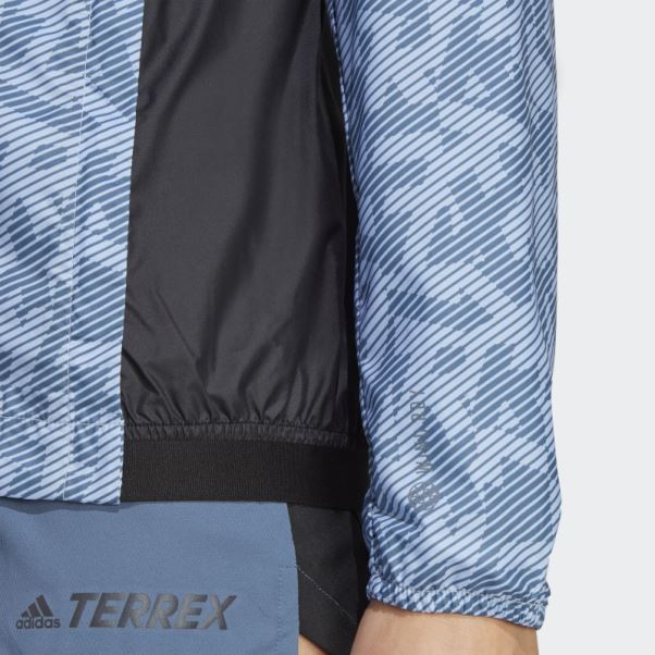 Veste Coupe-vent Adidas Terrex Trail Running Bleu Aube