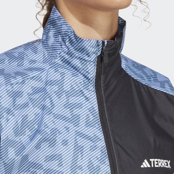 Veste Coupe-vent Adidas Terrex Trail Running Bleu Aube