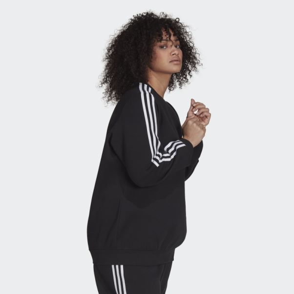 Sweat En Molleton Essentials à 3 Bandes Noir (grande Taille) Adidas