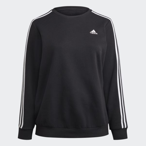 Sweat En Molleton Essentials à 3 Bandes Noir (grande Taille) Adidas