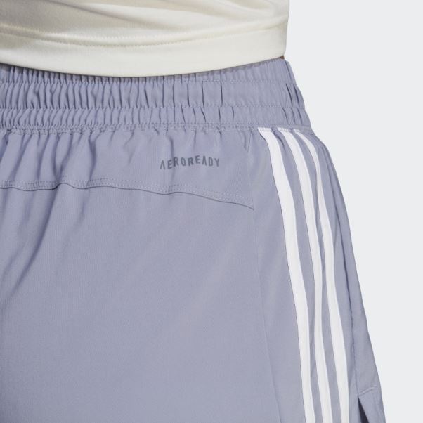 Short Tissé à 3 Bandes Adidas Pacer Violet Argenté