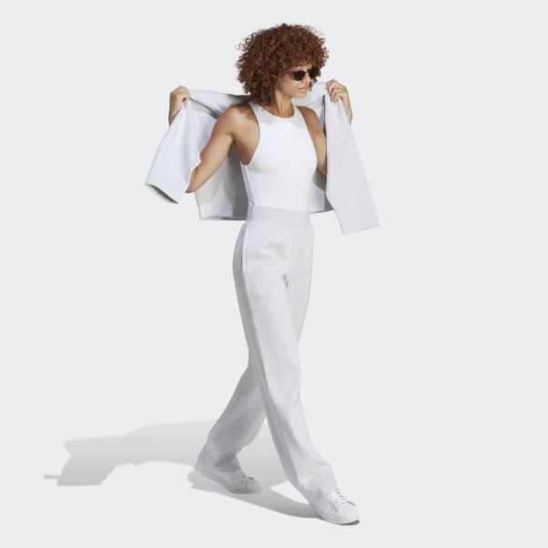 Adidas Pantalon De Survêtement Gris Clair Chiné Premium Essentials