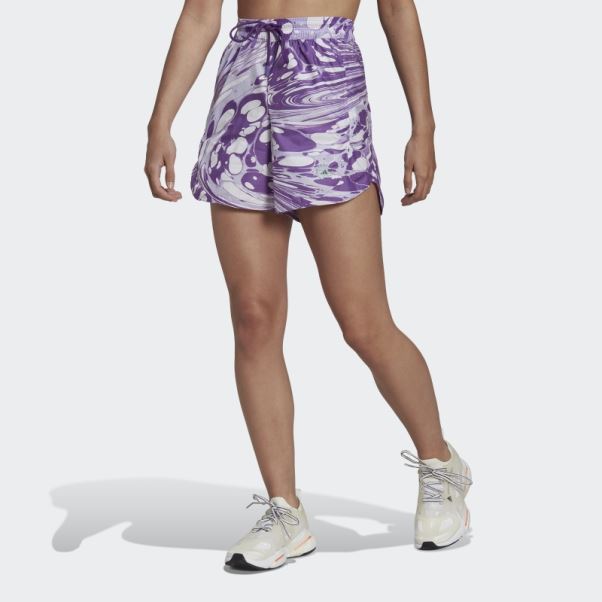 Adidas By Stella Mccartney Short D'entraînement Imprimé Truepurpose Blanc Mode