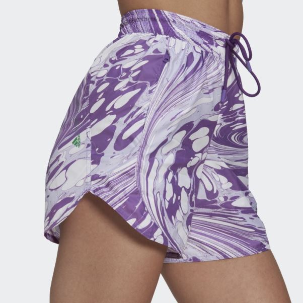 Adidas By Stella Mccartney Short D'entraînement Imprimé Truepurpose Blanc Mode