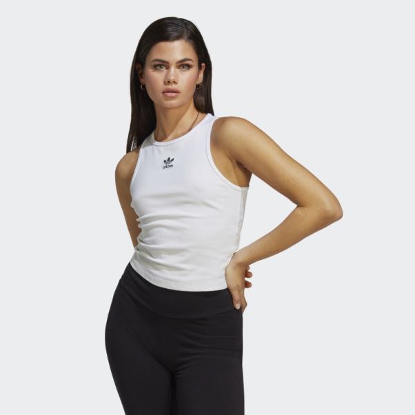 Débardeur Côtelé Adicolor Essentials Blanc Adidas