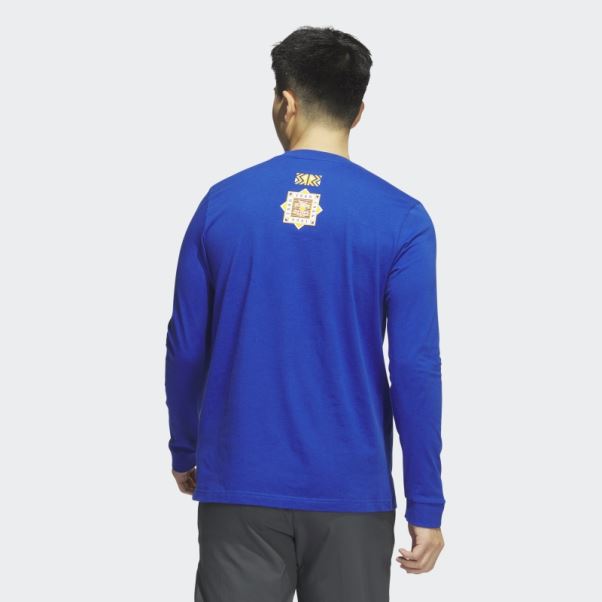T-shirt à Manches Longues Adidas Bleu Royal Blues Playmaker