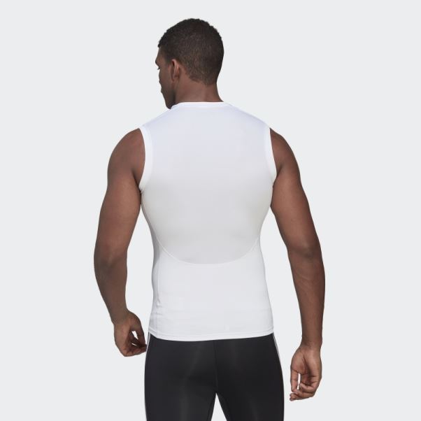 Tee Shirt Sans Manches Techfit Training Adidas Blanc
