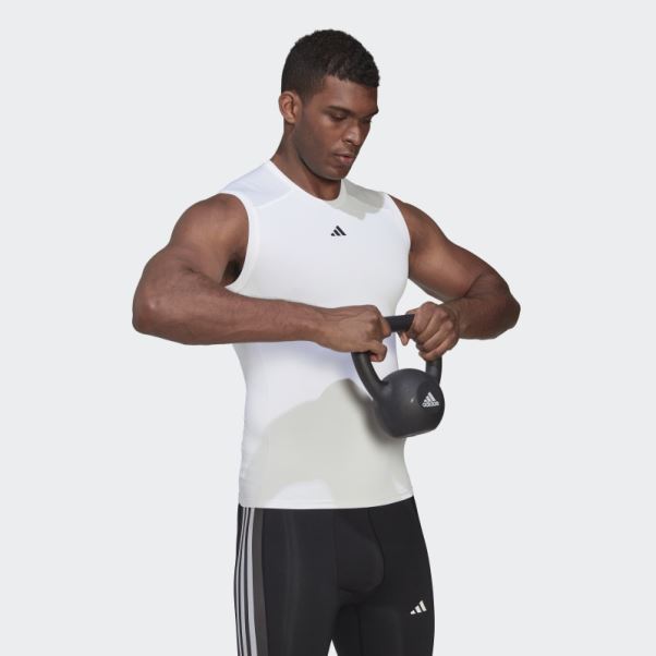 Tee Shirt Sans Manches Techfit Training Adidas Blanc