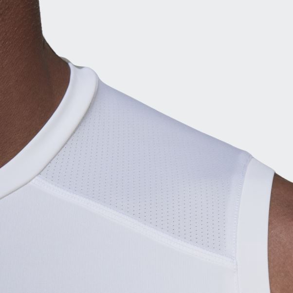 Tee Shirt Sans Manches Techfit Training Adidas Blanc