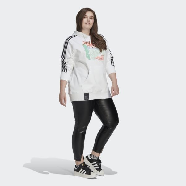 Sweat à Capuche (grande Taille) Blanc Adidas