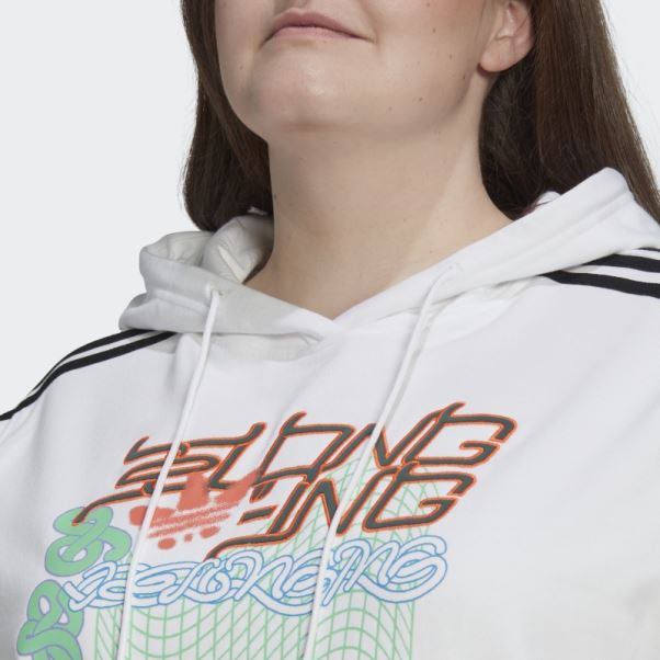 Sweat à Capuche (grande Taille) Blanc Adidas