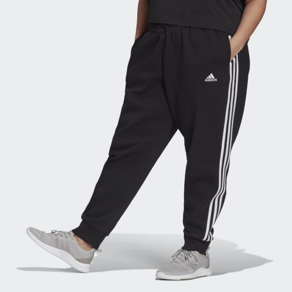 Pantalon En Molleton à 3 Bandes Essentials (grande Taille) Noir Adidas