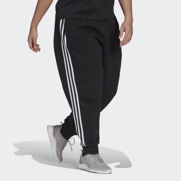 Pantalon En Molleton à 3 Bandes Essentials (grande Taille) Noir Adidas