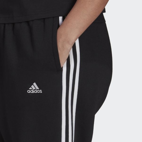 Pantalon En Molleton à 3 Bandes Essentials (grande Taille) Noir Adidas