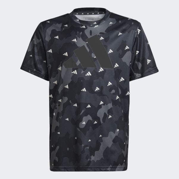 Train Essentials Saisonnier Aeroready Allover Print T-shirt Regular Fit Blanc Adidas