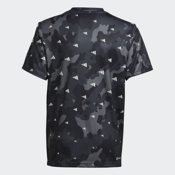 Train Essentials Saisonnier Aeroready Allover Print T-shirt Regular Fit Blanc Adidas