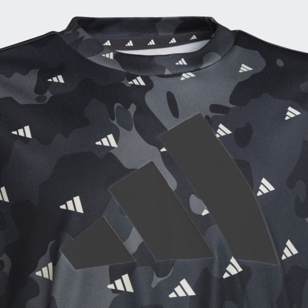 Train Essentials Saisonnier Aeroready Allover Print T-shirt Regular Fit Blanc Adidas