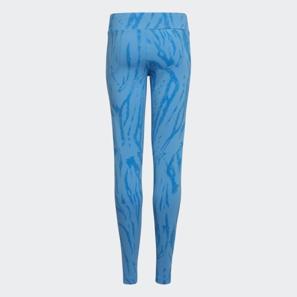 Future Icons Collants Hybrides En Coton à Imprimé Animal Adidas Bleu