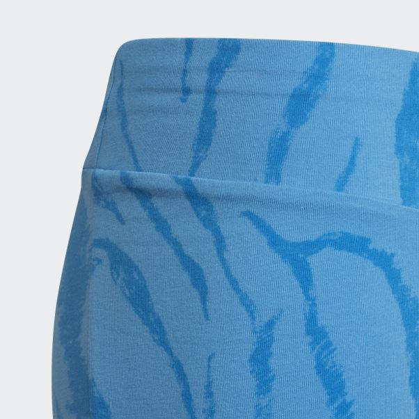 Future Icons Collants Hybrides En Coton à Imprimé Animal Adidas Bleu
