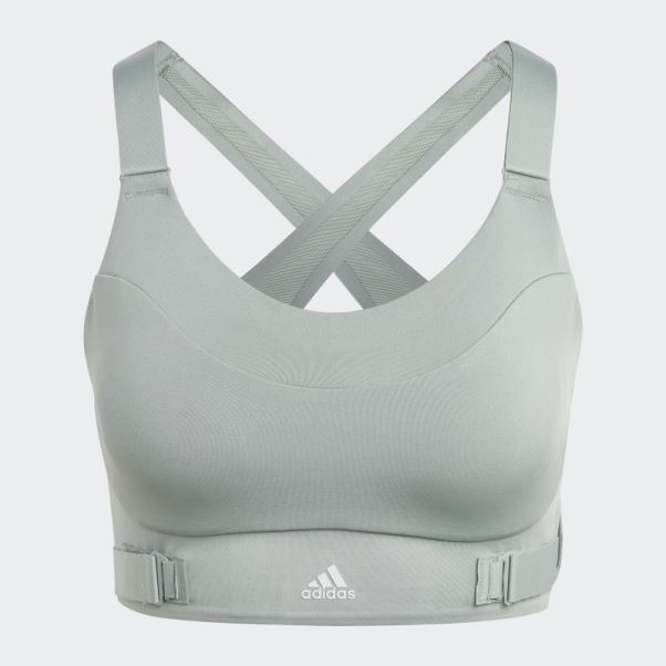 Soutien-gorge à Maintien élevé Adidas Fastimpact Luxe Run Vert Argenté