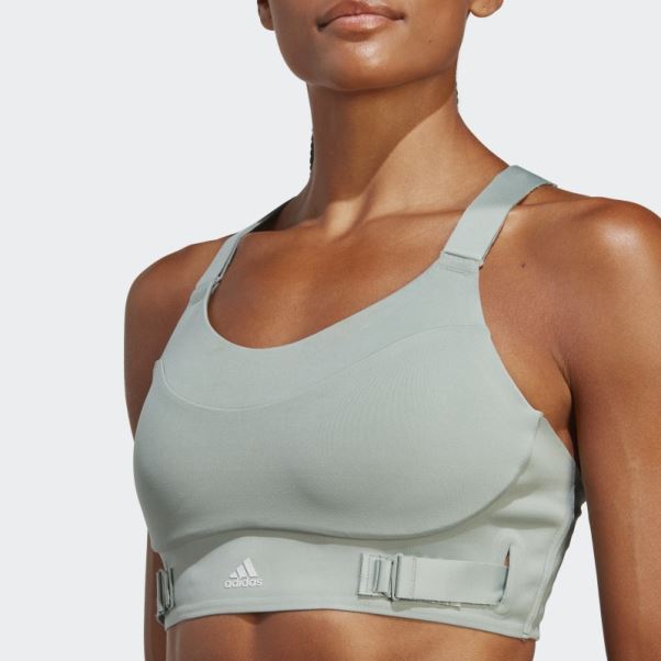 Soutien-gorge à Maintien élevé Adidas Fastimpact Luxe Run Vert Argenté