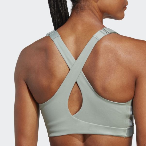 Soutien-gorge à Maintien élevé Adidas Fastimpact Luxe Run Vert Argenté
