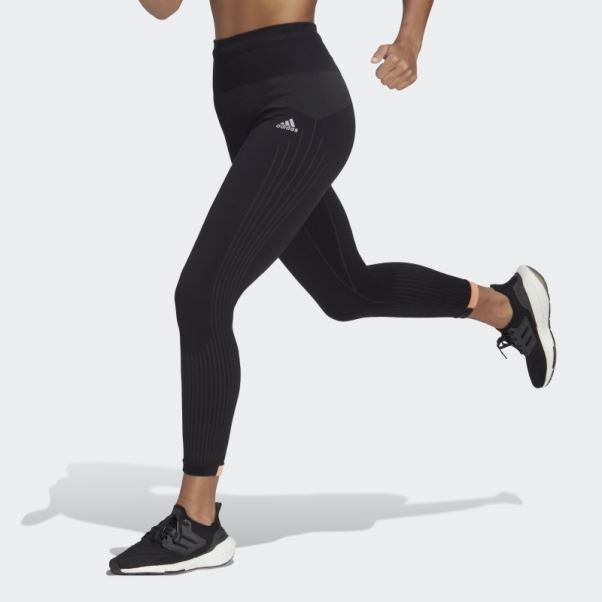 Legging Long De Course D'hiver Aeroknit Adidas Noir