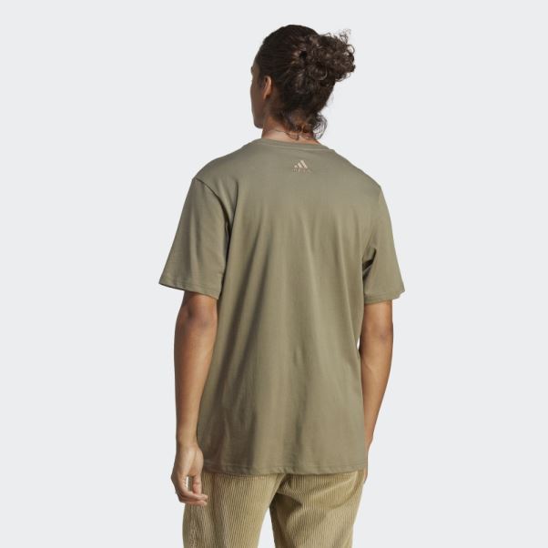 Essentials Maillot Simple Gros Logo T-shirt Adidas Olive