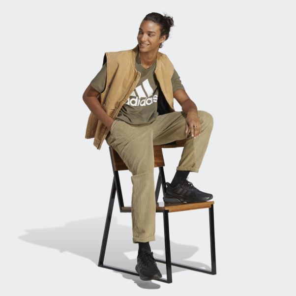 Essentials Maillot Simple Gros Logo T-shirt Adidas Olive