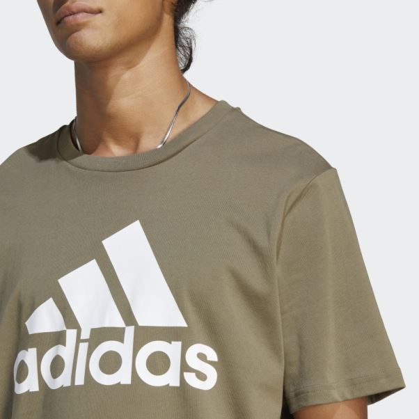 Essentials Maillot Simple Gros Logo T-shirt Adidas Olive