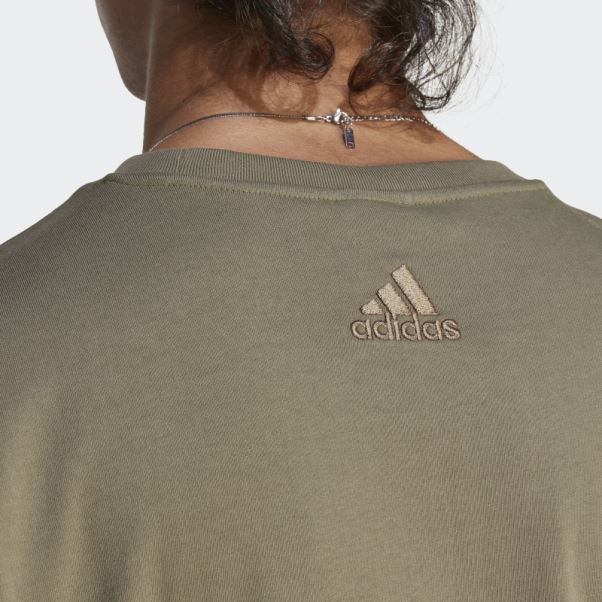 Essentials Maillot Simple Gros Logo T-shirt Adidas Olive