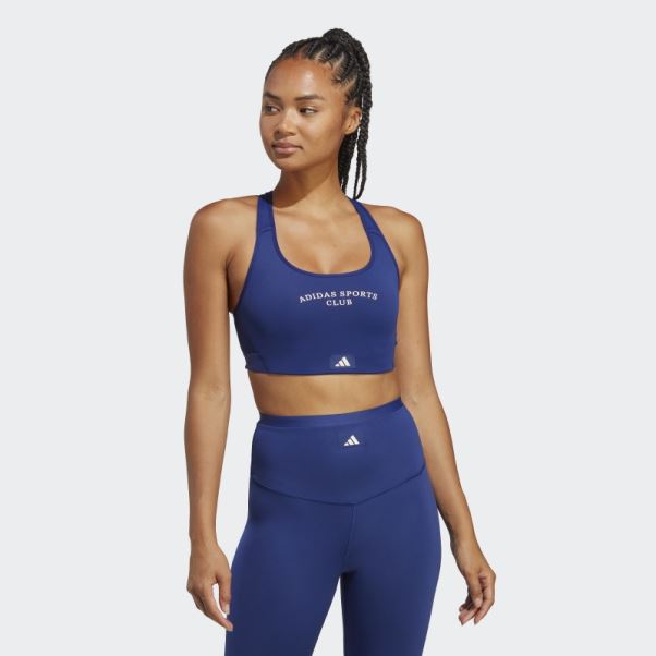 Soutien-gorge à Maintien Moyen Adidas Sports Club Bleu Victoire