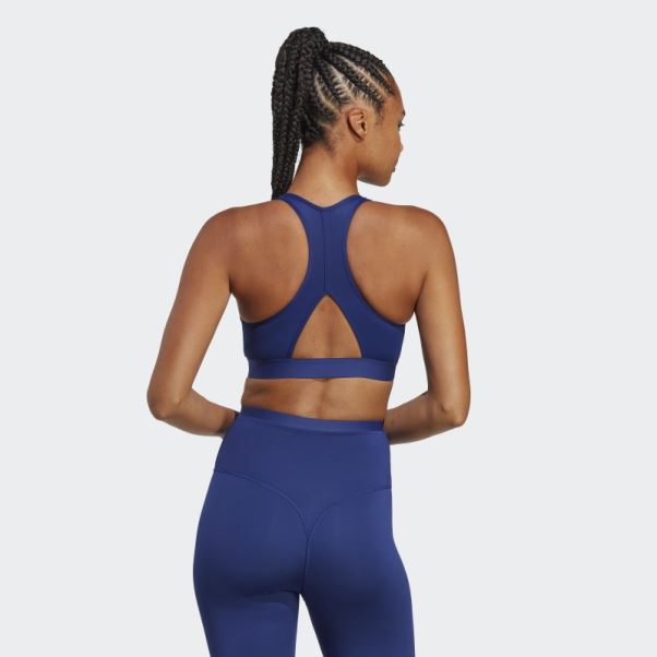 Soutien-gorge à Maintien Moyen Adidas Sports Club Bleu Victoire