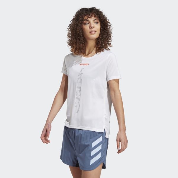 Tee Shirt Trail Running Terrex Agravic Blanc Adidas