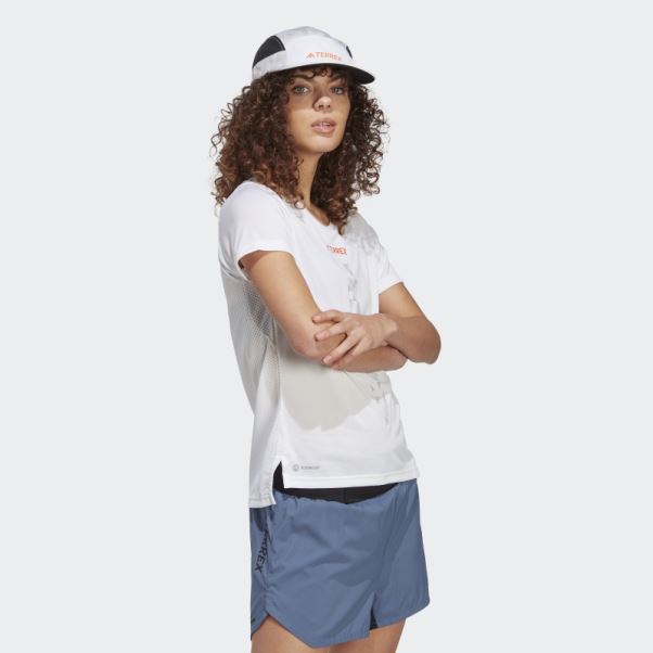 Tee Shirt Trail Running Terrex Agravic Blanc Adidas