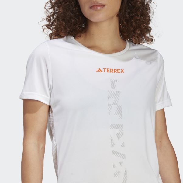 Tee Shirt Trail Running Terrex Agravic Blanc Adidas