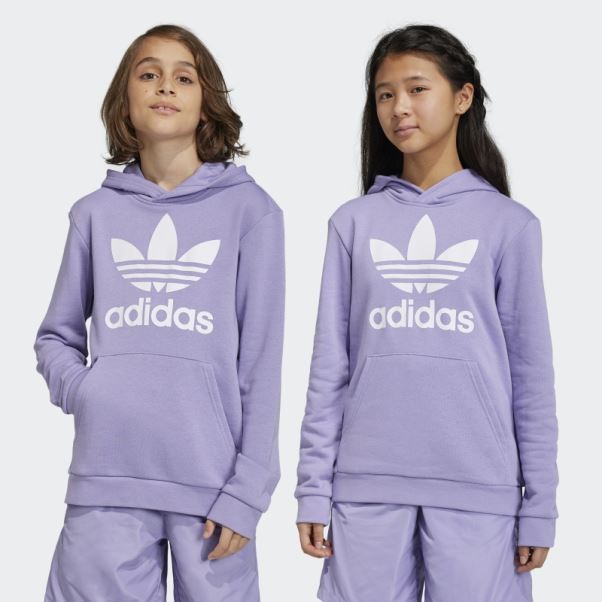 Sweat à Capuche Trèfle Adidas Lilas