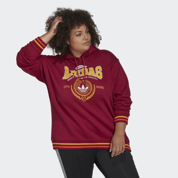 Sweat à Capuche Adidas Originals Class Of 72 Bordeaux Chaud (taille Plus)