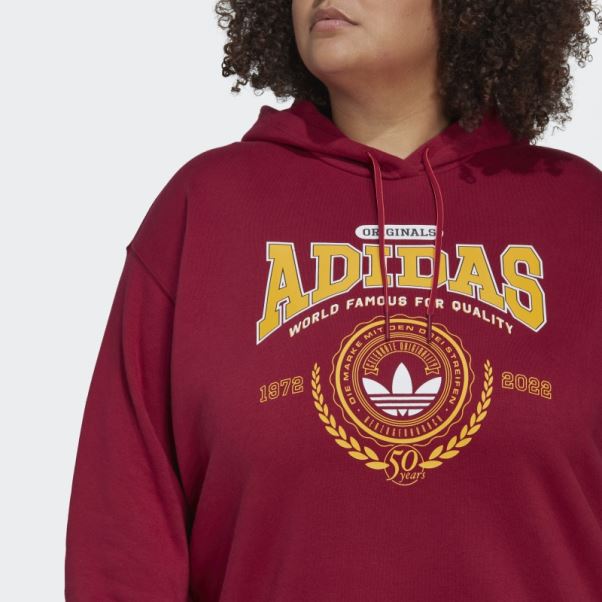 Sweat à Capuche Adidas Originals Class Of 72 Bordeaux Chaud (taille Plus)