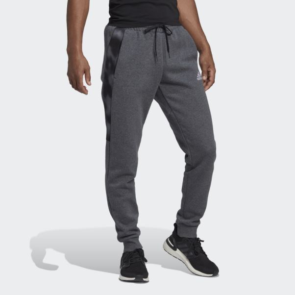 Pantalon En Polaire Imprimé Camouflage Adidas Essentials Gris Foncé Chiné