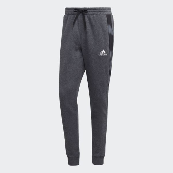 Pantalon En Polaire Imprimé Camouflage Adidas Essentials Gris Foncé Chiné