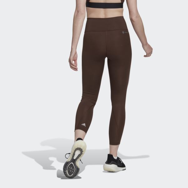 Collant Optime Trainicons 7/8 Marron Adidas