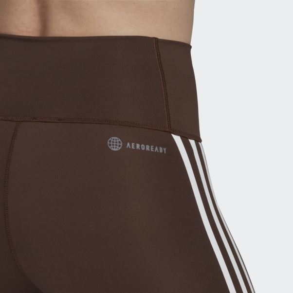 Collant Optime Trainicons 7/8 Marron Adidas