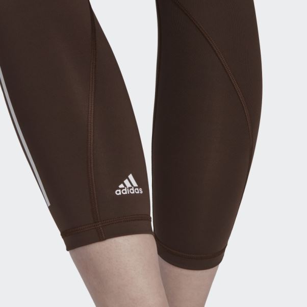 Collant Optime Trainicons 7/8 Marron Adidas