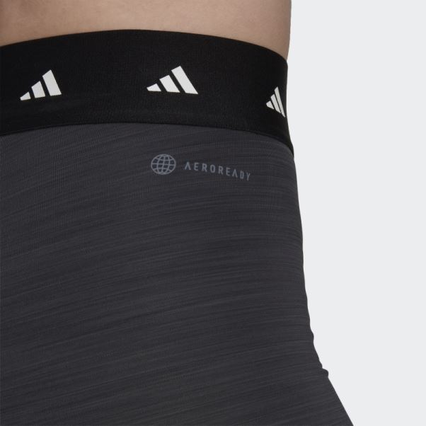 Adidas Leggings Courts Gris Foncé Chiné Techfit Period Proof 3 Pouces