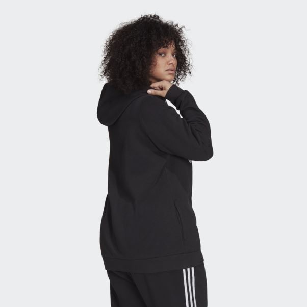 Adidas Sweat à Capuche En Polaire Logo Essentials Noir (grande Taille)