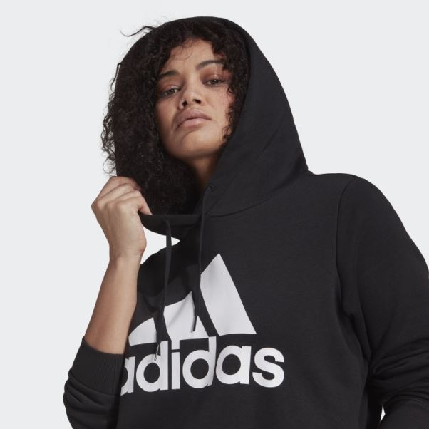 Sweat à Capuche En Polaire Logo Essentials (taille Plus) Adidas Noir
