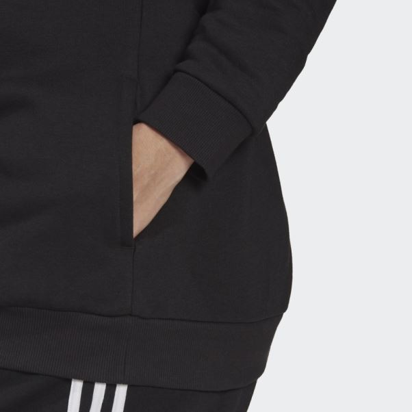 Sweat à Capuche Adidas Essentials Logo Fleece (grande Taille) Noir