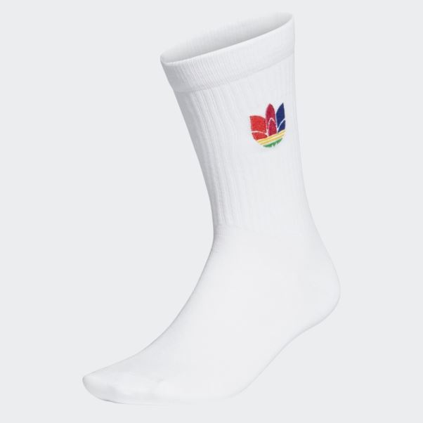 Chaussettes Mi-mollet Adidas 3d Trèfle Blanches