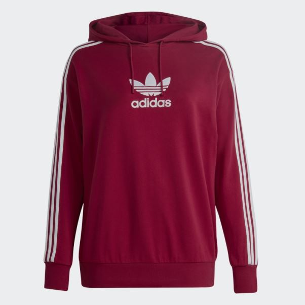 Sweat à Capuche Adicolor Trefoil (grande Taille) Bordeaux Adidas